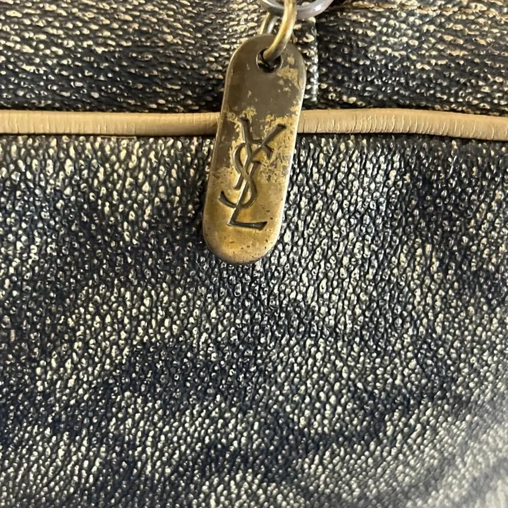 Yves Saint Laurent Vintage YSL Giraffe Print Zip Pouch Clutch Cosmetic Bag - Picture 8 of 9